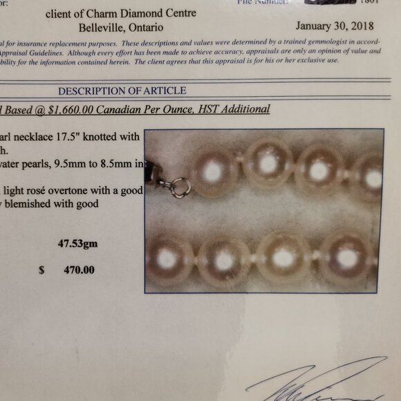 Pearl Necklace with Appraisal - Picture 4 of 7